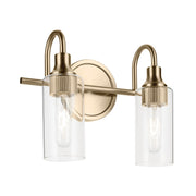 Kavi 13" 2-Light Bath Vanity Light, Champagne Bronze Finish - Bees Lighting