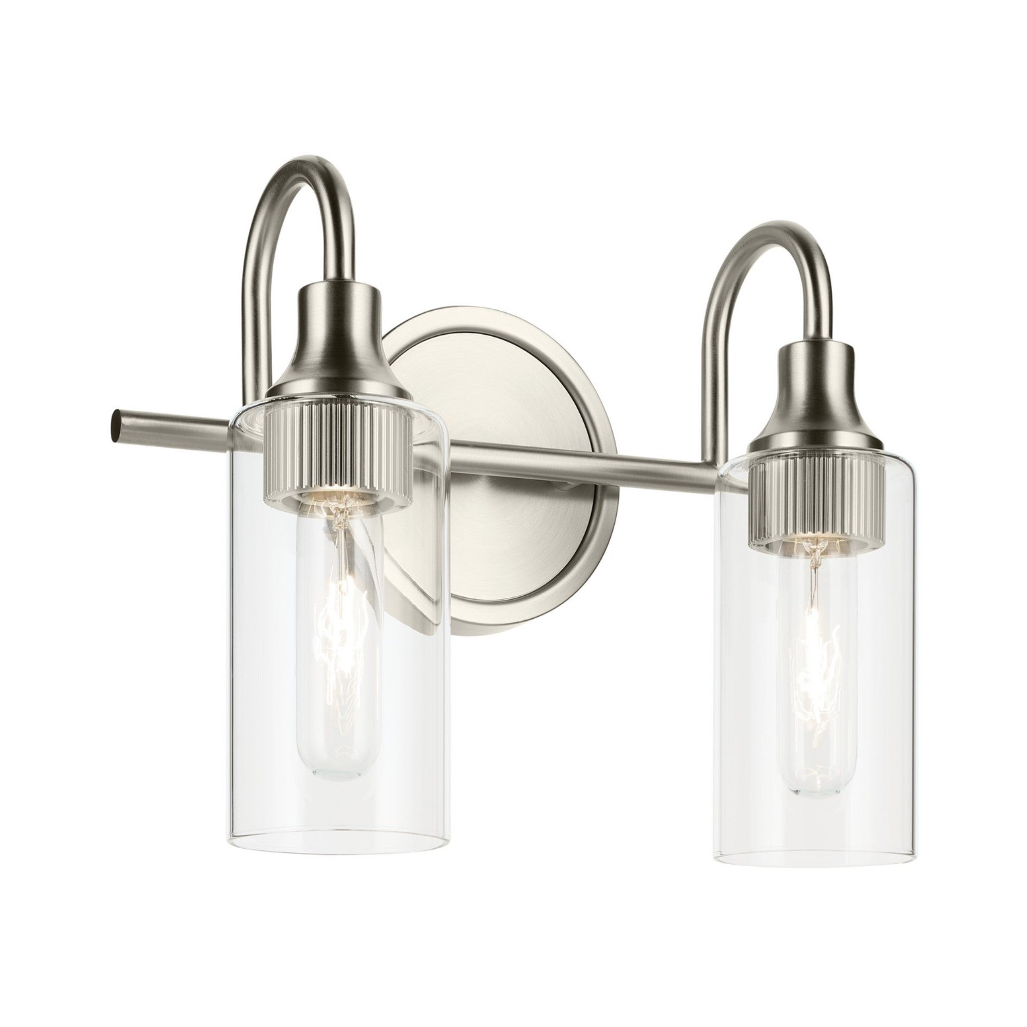 Kavi 13" 2-Light Bath Vanity Light, Brushed Nickel Finish - Bees Lighting
