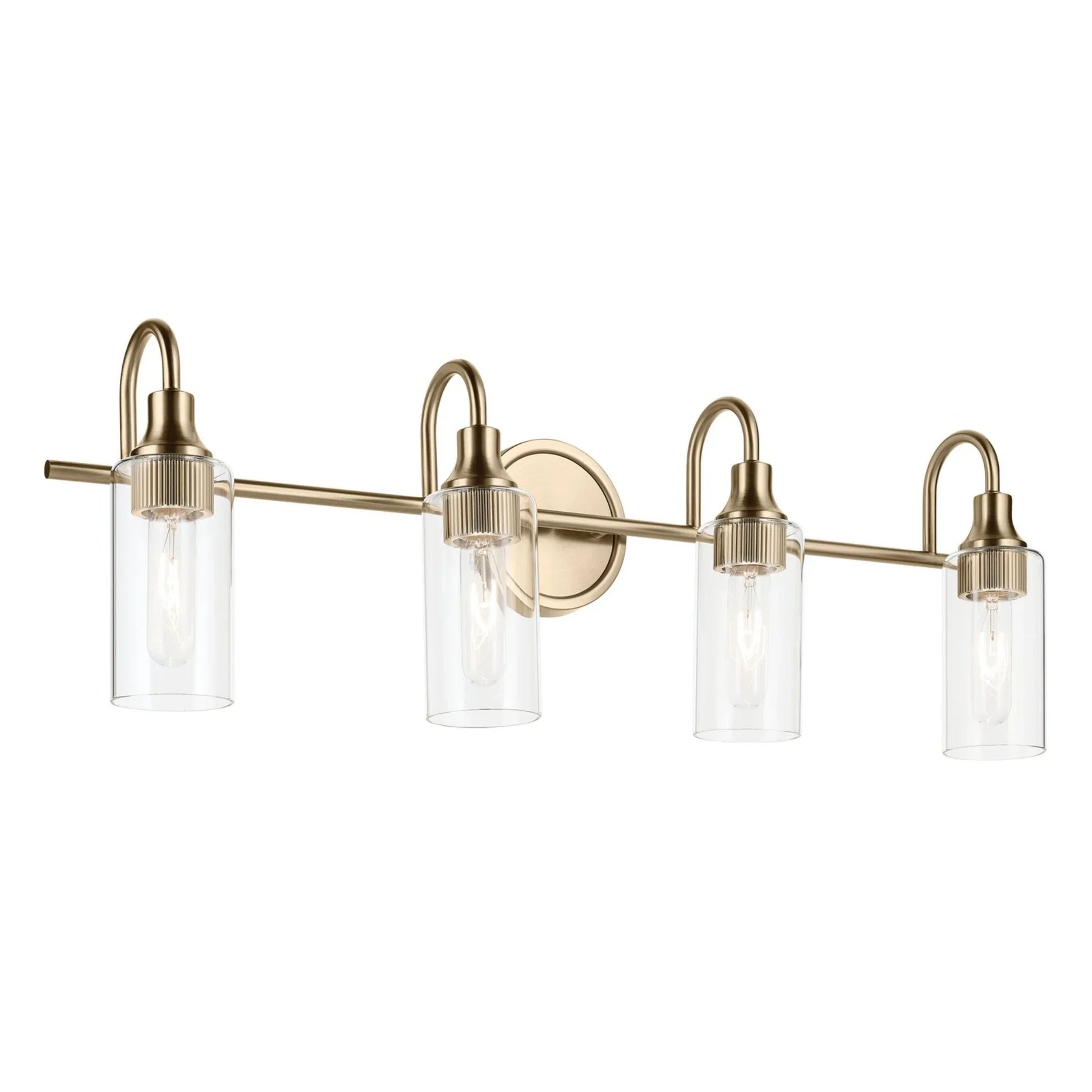 Kavi 32" 4-Light Bath Vanity Light, Champagne Bronze Finish - Bees Lighting