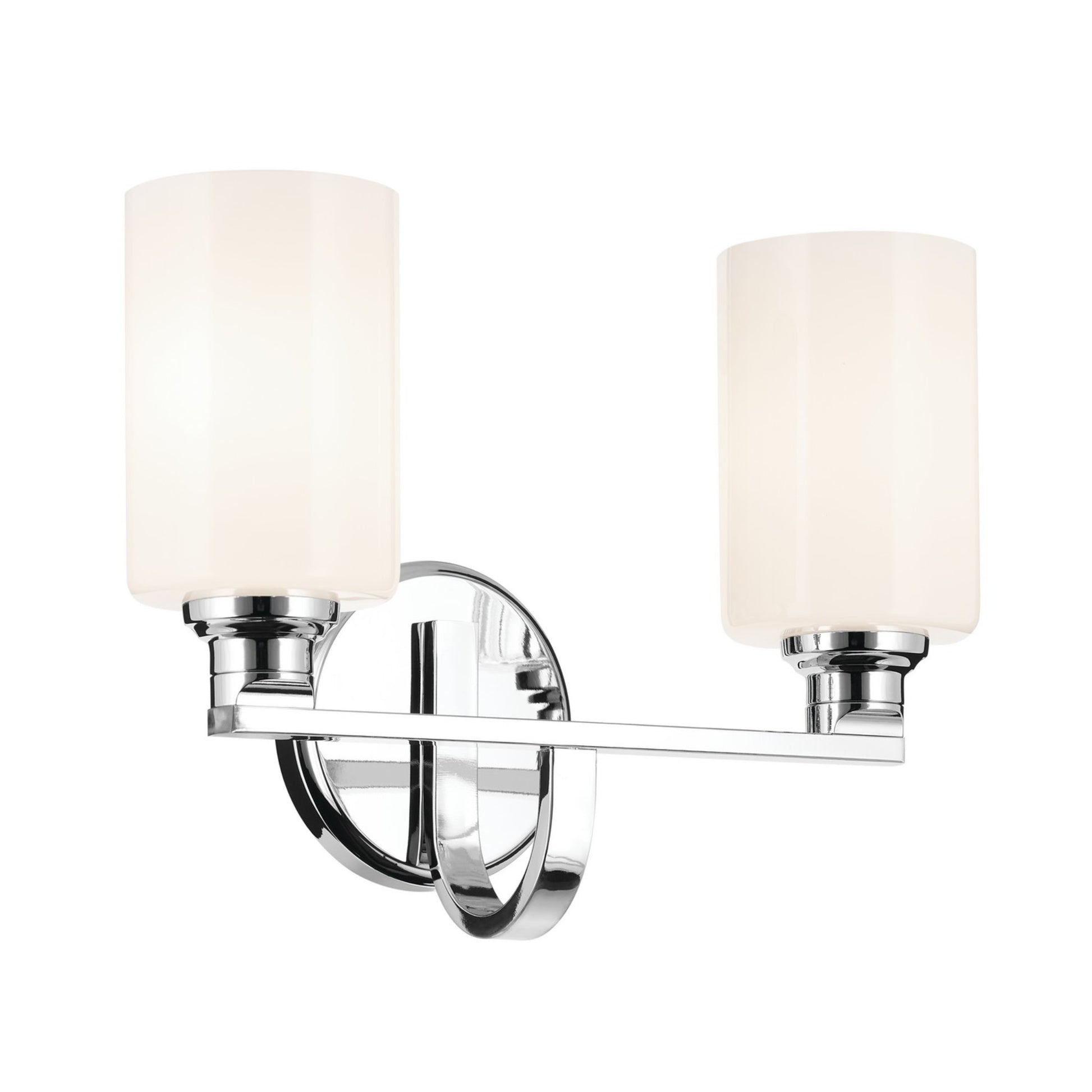 Gioe 14" 2-Light Bath Vanity Light, Chrome Finish Etched Glass - Bees Lighting