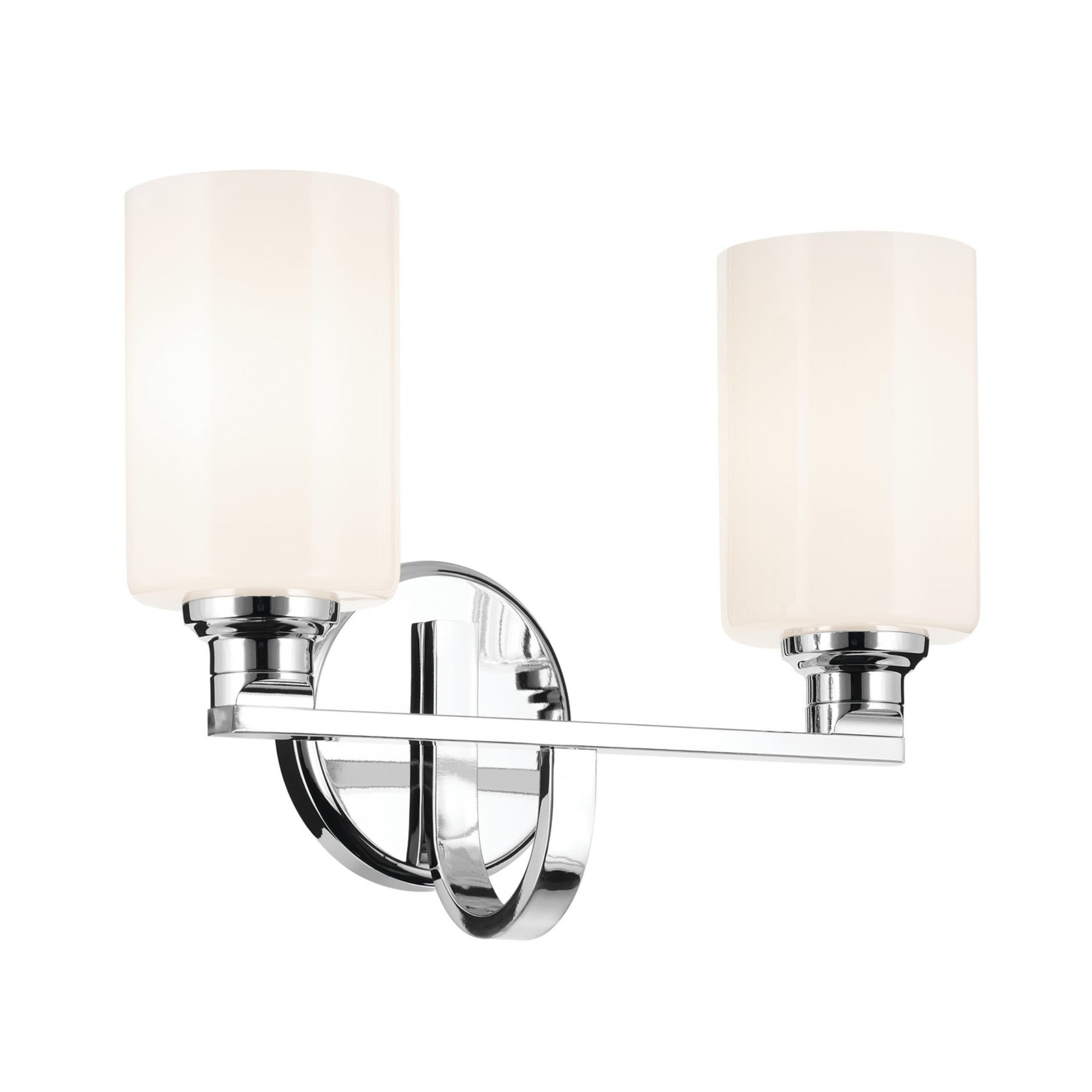 Gioe 14" 2-Light Bath Vanity Light, Chrome Finish Etched Glass - Bees Lighting