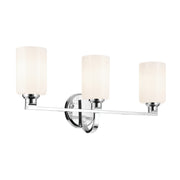 Gioe 24" 3-Light Bath Vanity Light, Chrome Finish Etched Glass - Bees Lighting