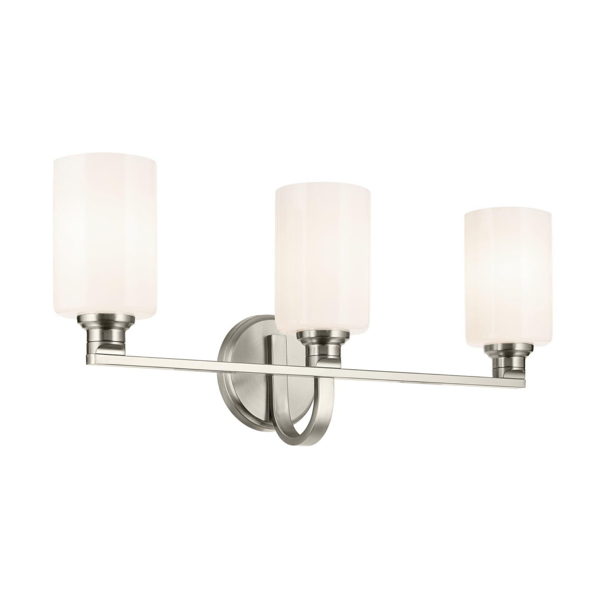 Gioe 24" 3-Light Bath Vanity Light, Brushed Nickel Finish Etched Glass - Bees Lighting