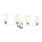 Gioe 32" 4-Light Bath Vanity Light, Chrome Finish Etched Glass - Bees Lighting