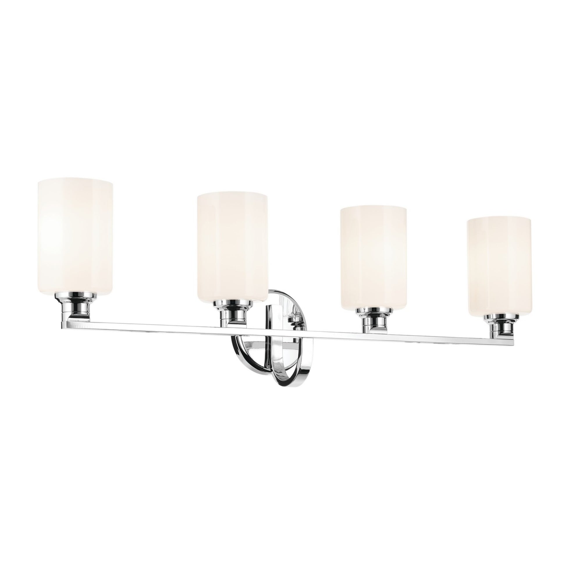 Gioe 32" 4-Light Bath Vanity Light, Chrome Finish Etched Glass - Bees Lighting