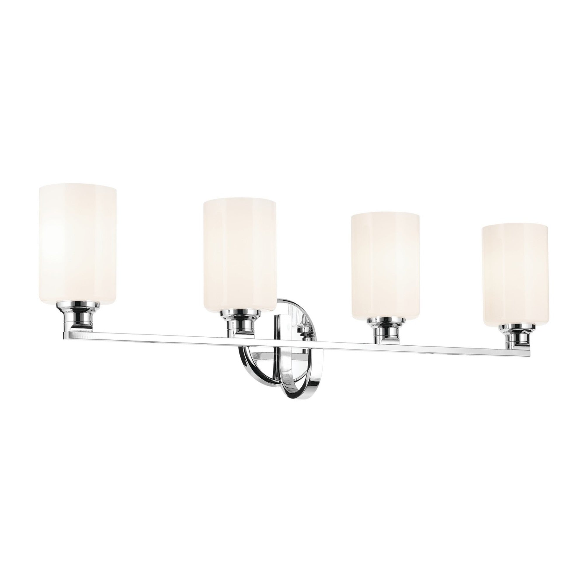 Gioe 32" 4-Light Bath Vanity Light, Chrome Finish Etched Glass - Bees Lighting