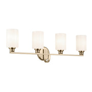 Gioe 32" 4-Light Bath Vanity Light, Champagne Bronze Finish Etched Glass - Bees Lighting