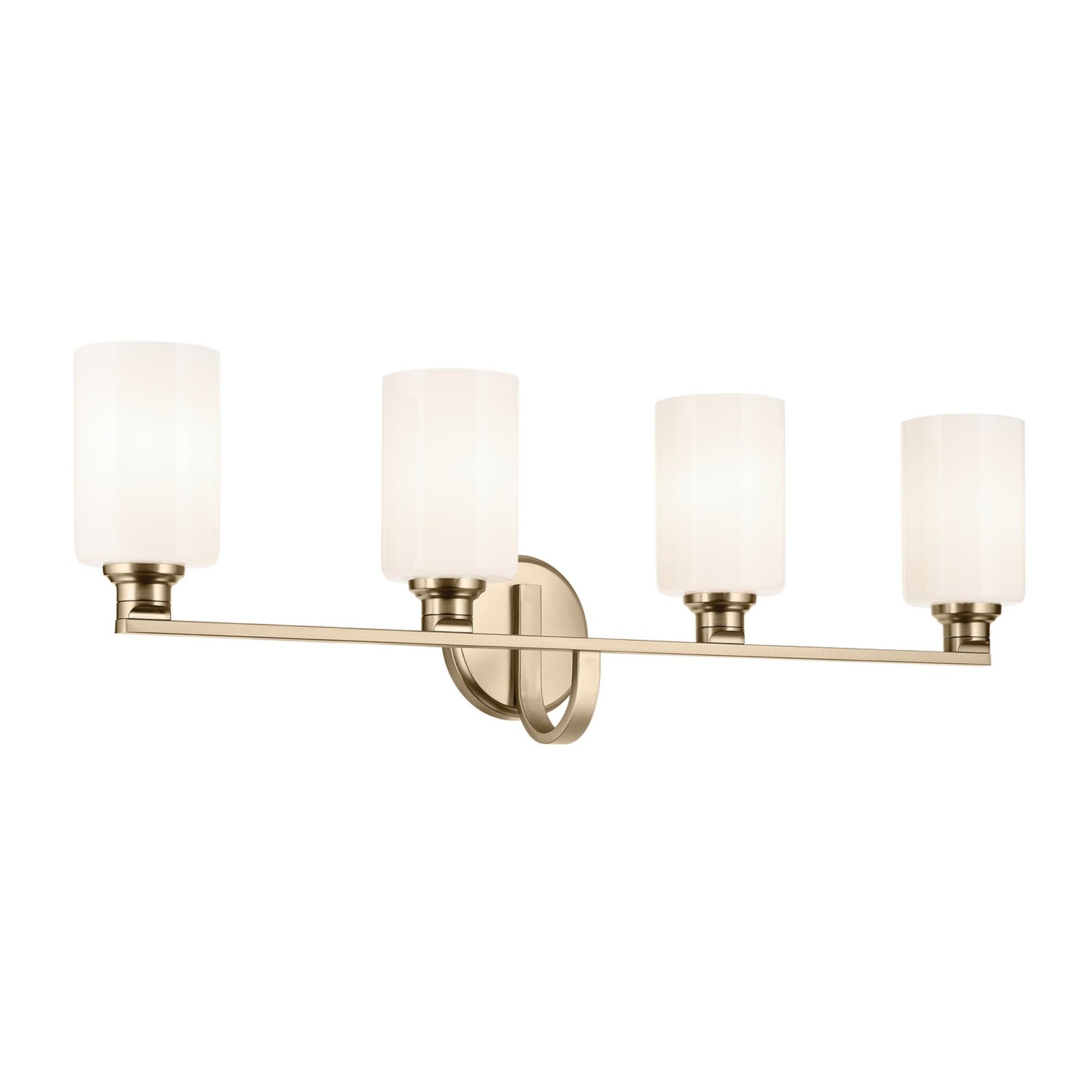 Gioe 32" 4-Light Bath Vanity Light, Champagne Bronze Finish Etched Glass - Bees Lighting