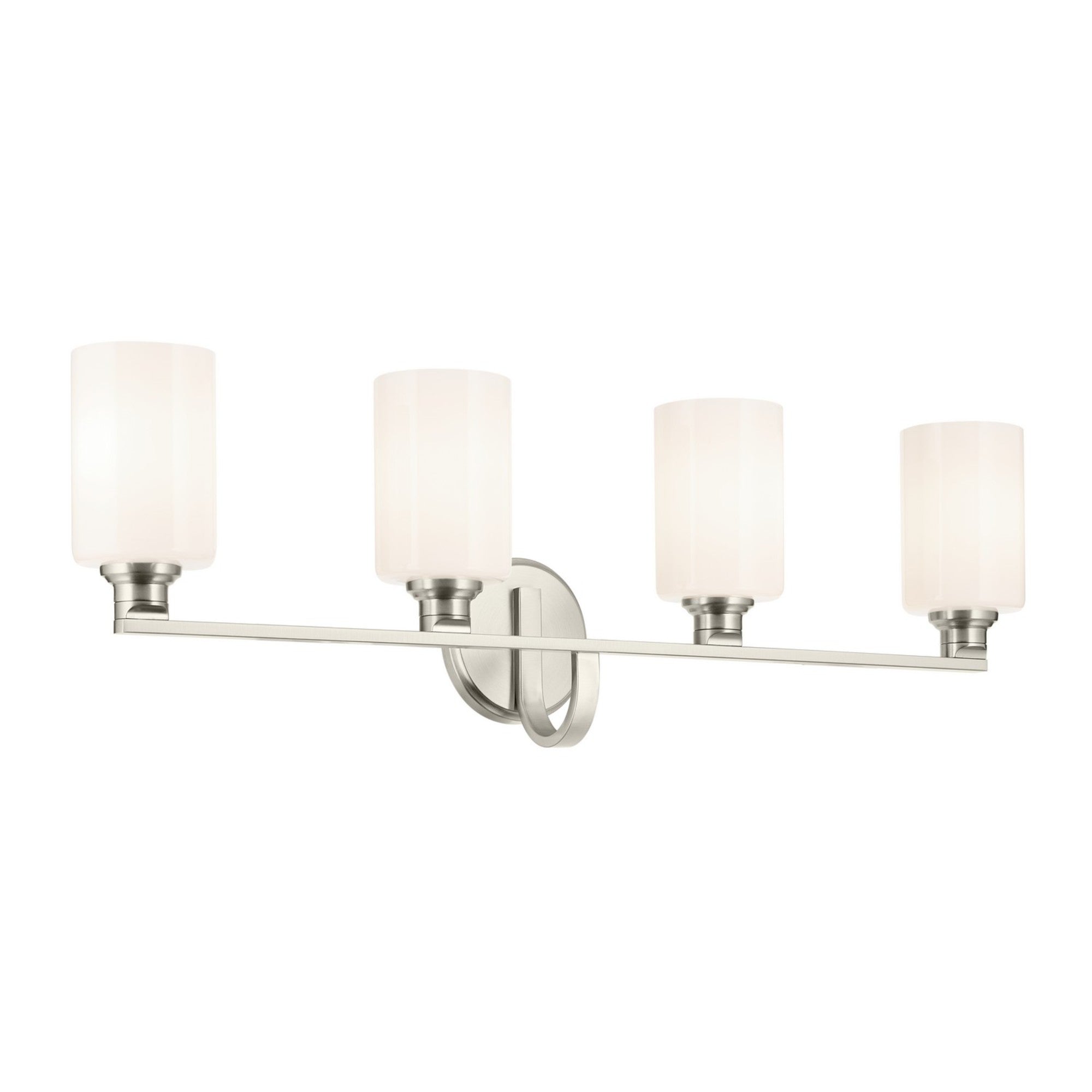 Gioe 32" 4-Light Bath Vanity Light, Brushed Nickel Finish Etched Glass - Bees Lighting
