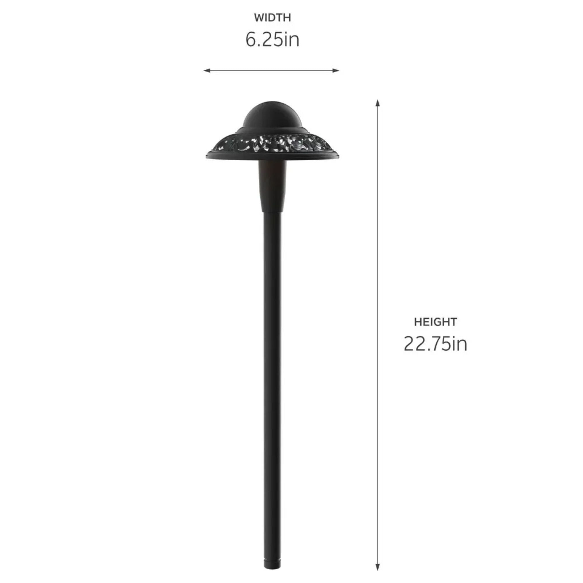Pierced Dome 2700K LED Path Light, Textured Black