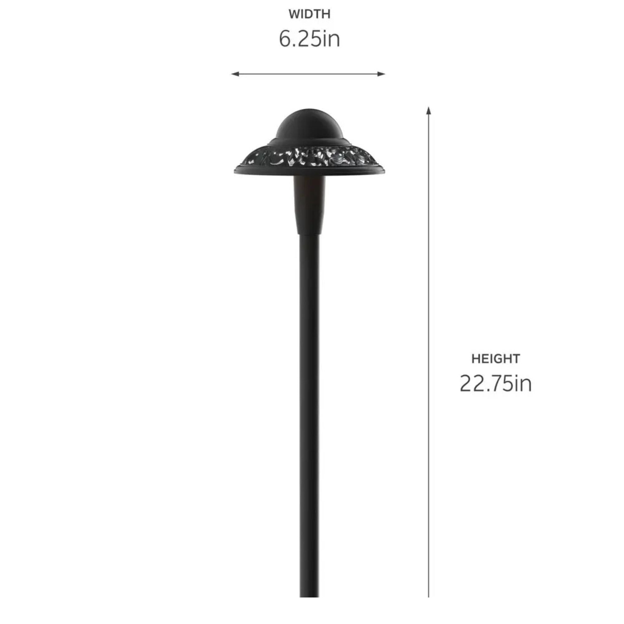 Pierced Dome 3000K LED Path Light, Textured Black