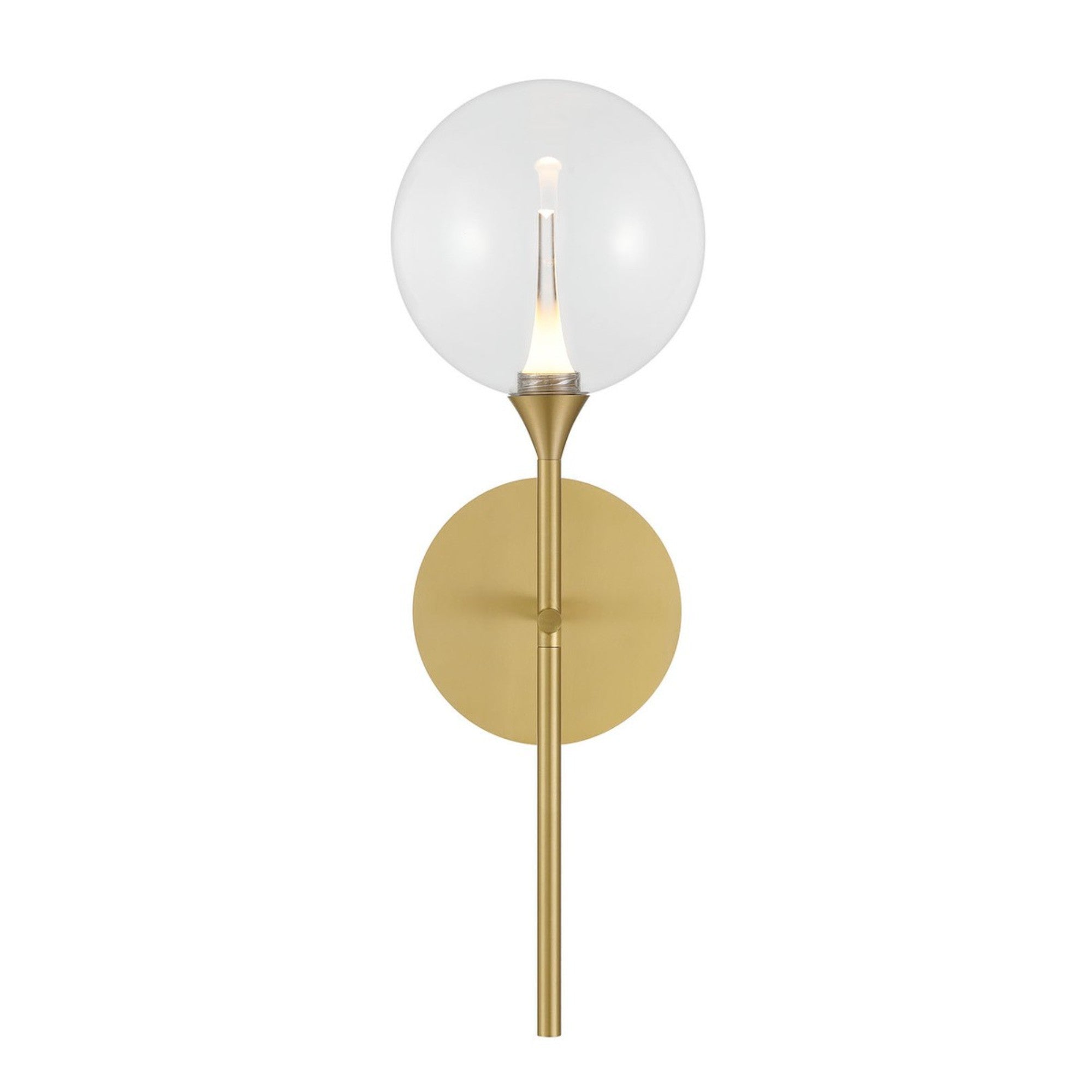 Iissa 19" LED Wall Sconce, Gold Finish with Clear Glass - Bees Lighting