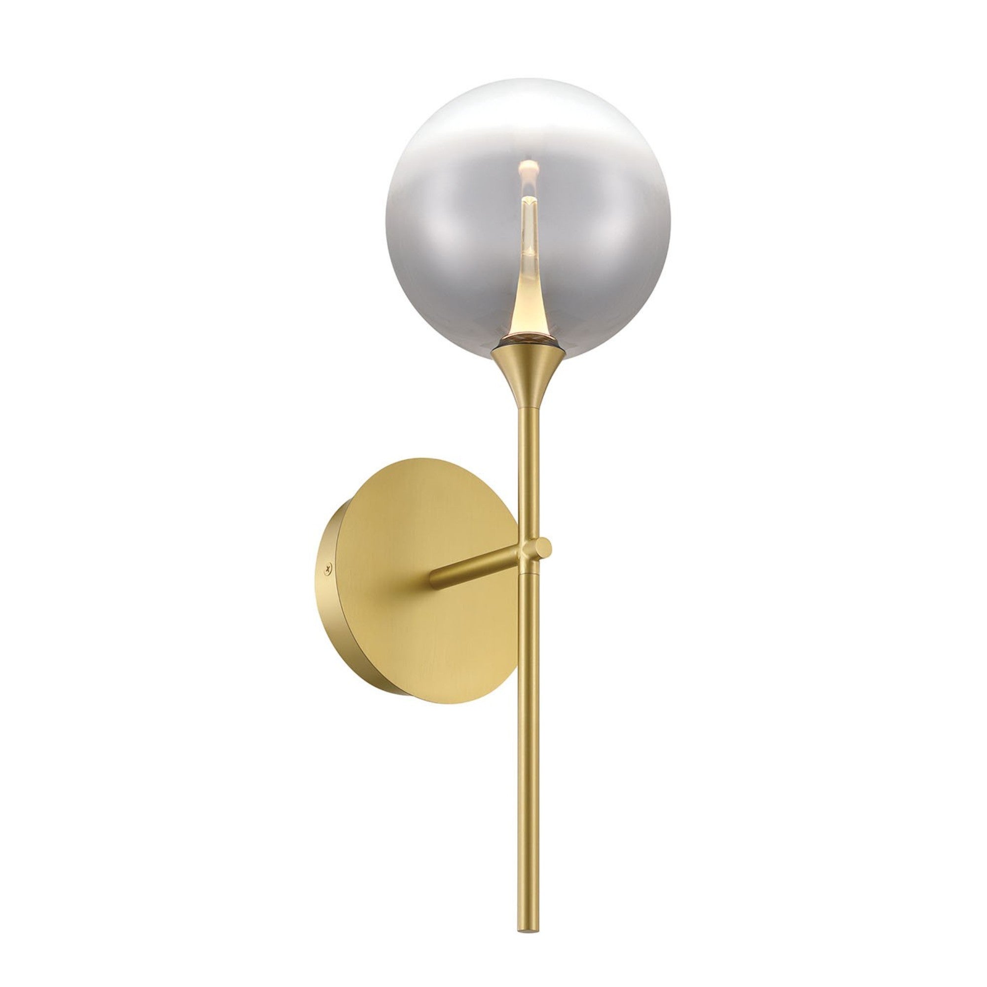 Iissa 19" LED Wall Sconce, Gold Finish with Smoked Glass - Bees Lighting