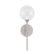 Iissa 19" LED Wall Sconce, Nickel Finish with Clear Glass - Bees Lighting