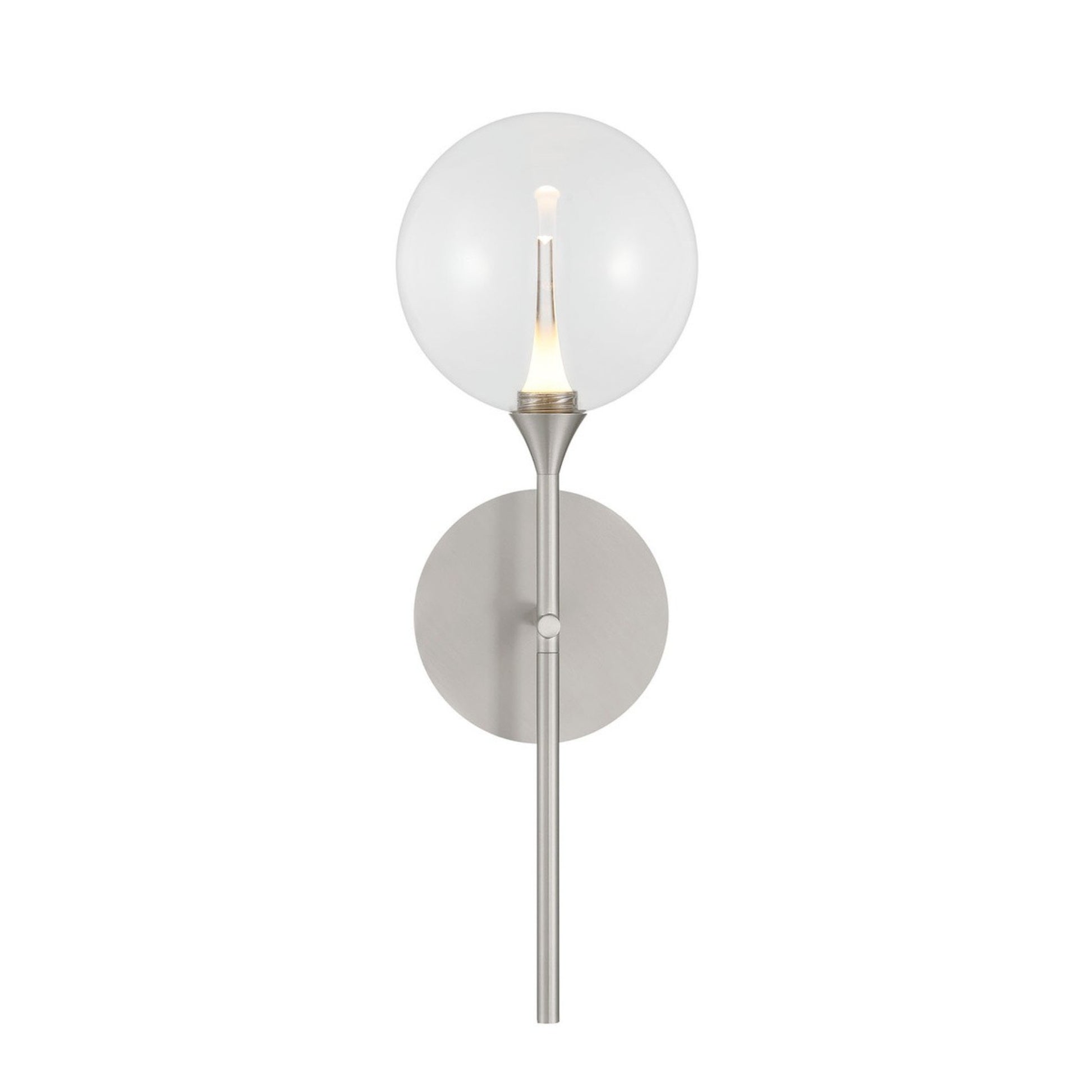 Iissa 19" LED Wall Sconce, Nickel Finish with Clear Glass - Bees Lighting