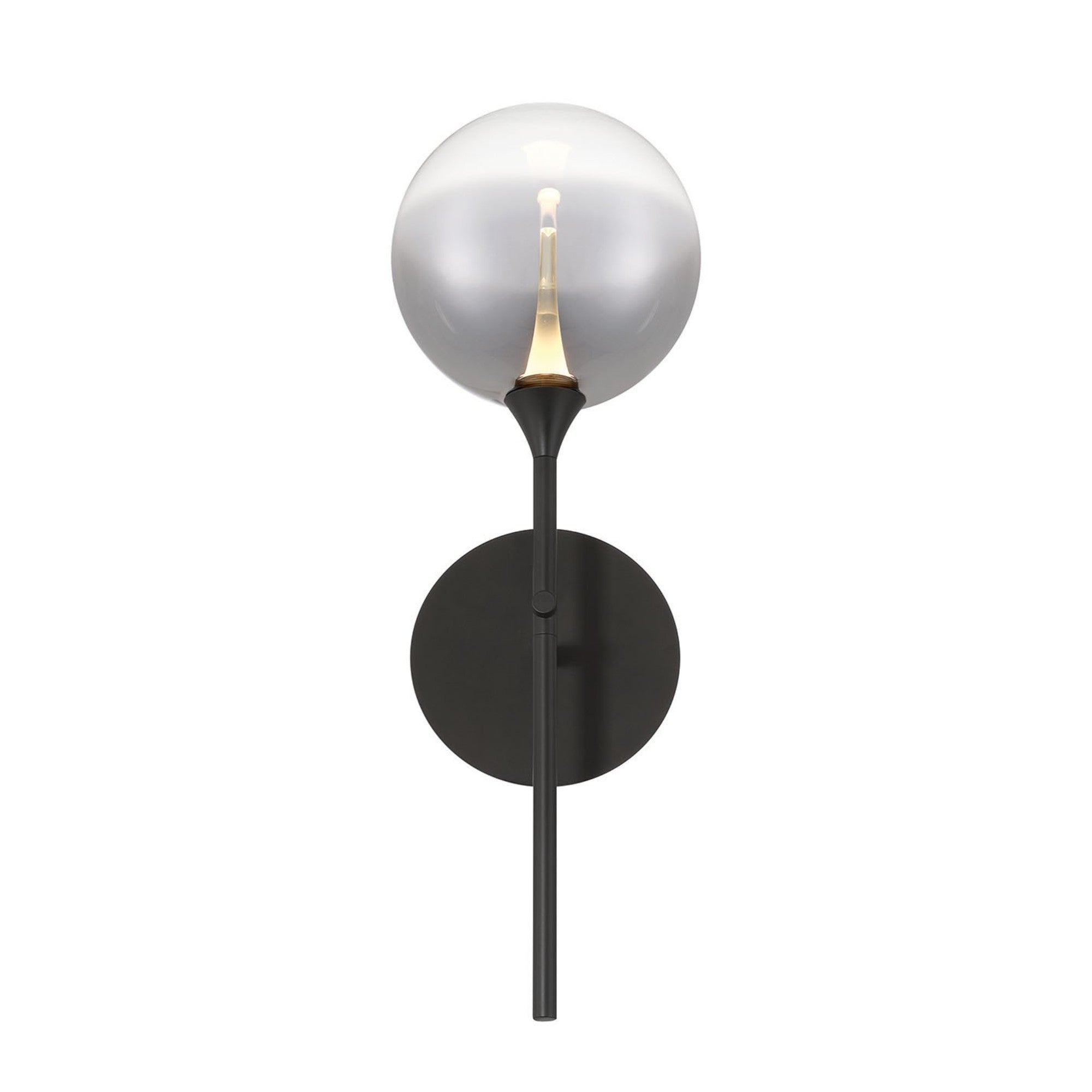 Iissa 19" LED Wall Sconce, Black Finish with Smoked Glass - Bees Lighting