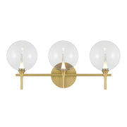 Iissa 3-Light 24" LED Vanity, Gold Finish with Clear Glass - Bees Lighting