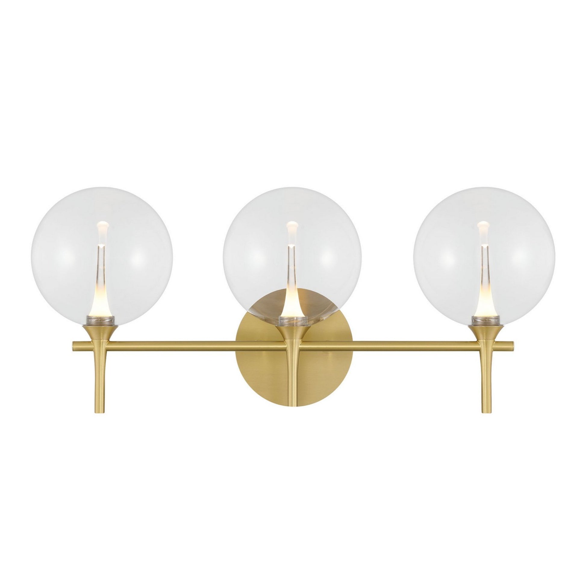 Iissa 3-Light 24" LED Vanity, Gold Finish with Clear Glass - Bees Lighting
