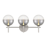 Iissa 3-Light 24" LED Vanity, Nickel Finish with Smoked Glass - Bees Lighting