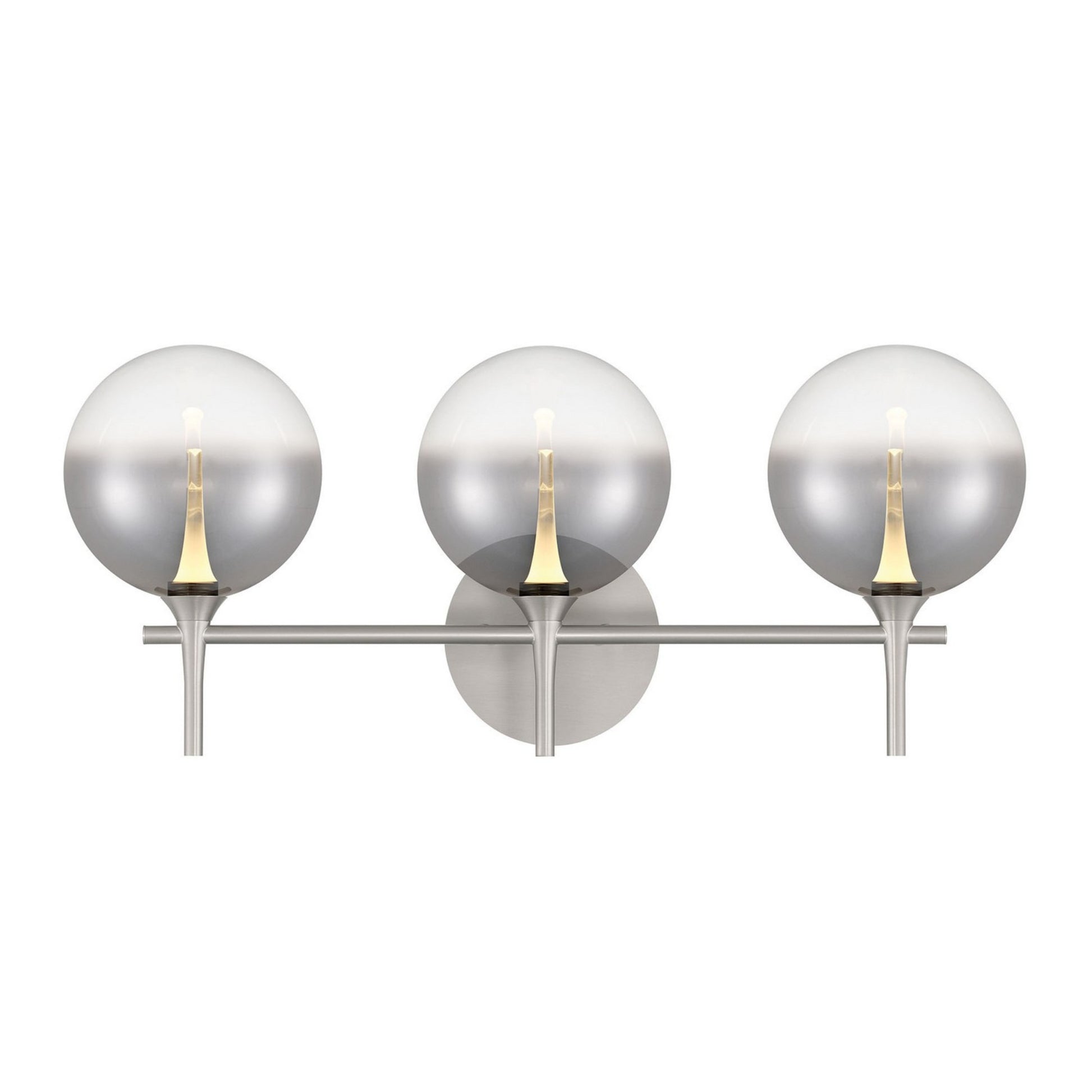 Iissa 3-Light 24" LED Vanity, Nickel Finish with Smoked Glass - Bees Lighting