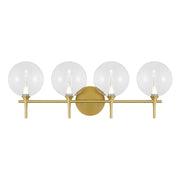 Iissa 4-Light 30" LED Vanity, Gold Finish with Clear Glass - Bees Lighting