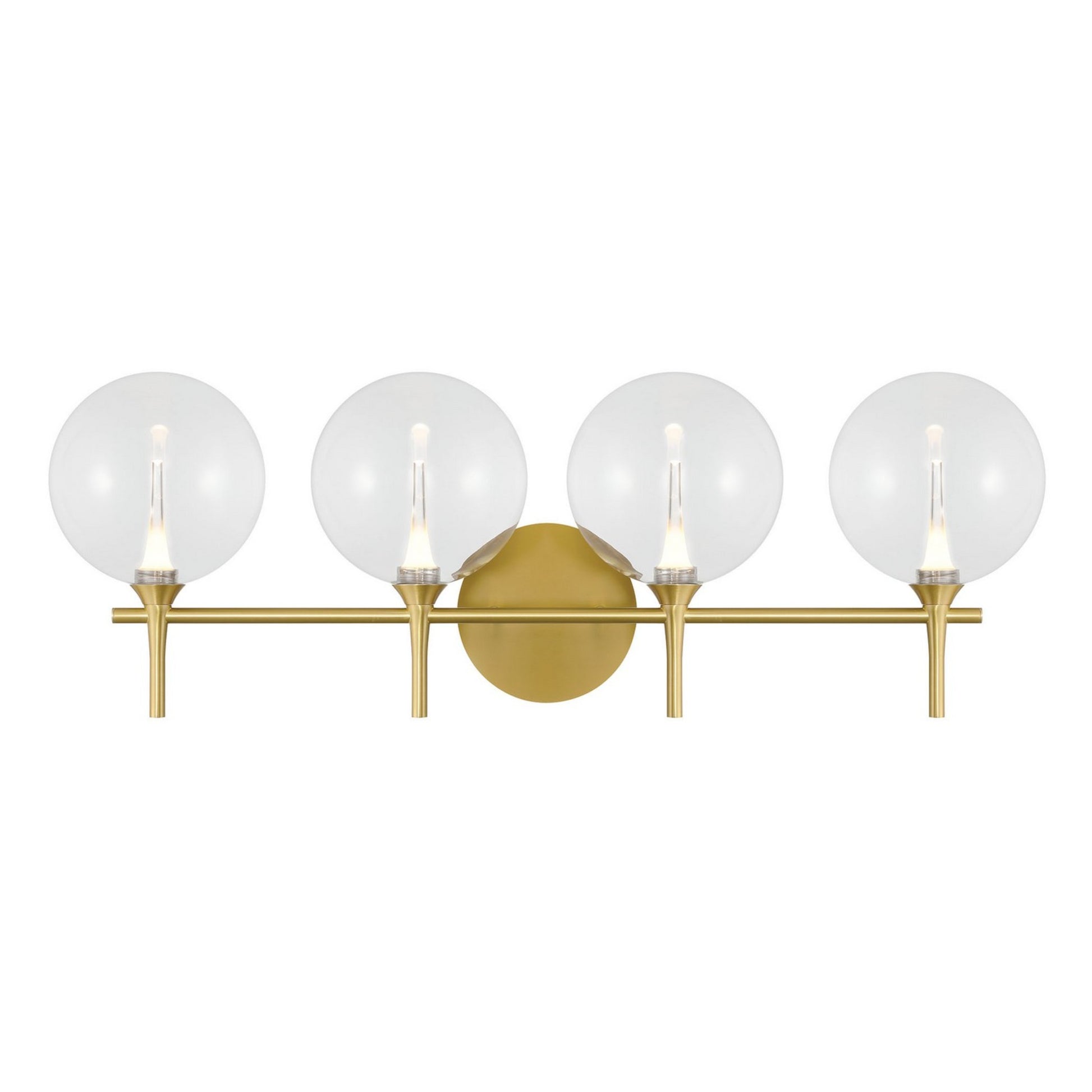 Iissa 4-Light 30" LED Vanity, Gold Finish with Clear Glass - Bees Lighting