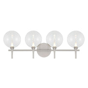 Iissa 4-Light 30" LED Vanity, Nickel Finish with Clear Glass - Bees Lighting