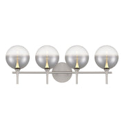 Iissa 4-Light 30" LED Vanity, Nickel Finish with Smoked Glass - Bees Lighting
