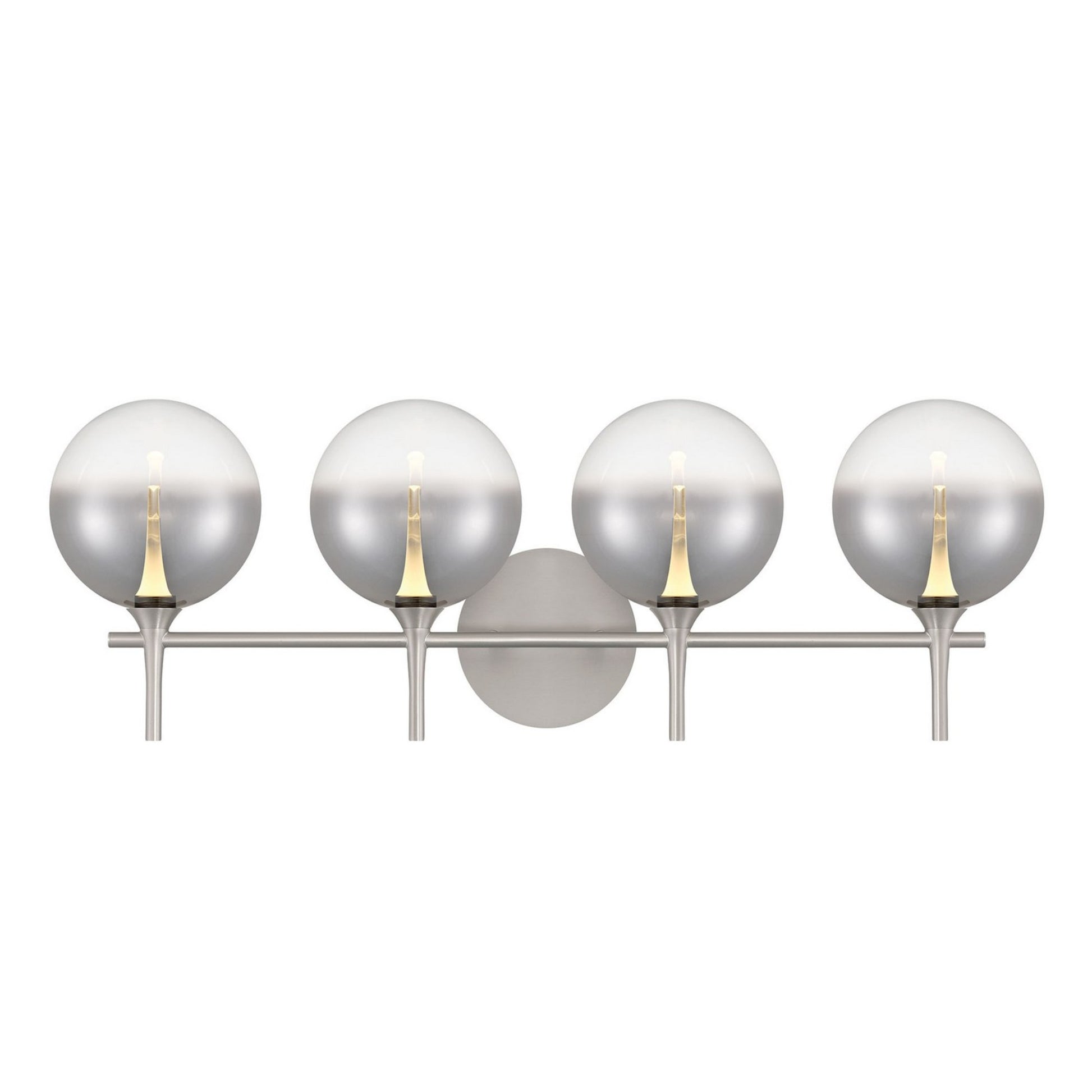 Iissa 4-Light 30" LED Vanity, Nickel Finish with Smoked Glass - Bees Lighting