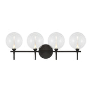 Iissa 4-Light 30" LED Vanity, Black Finish with Clear Glass - Bees Lighting