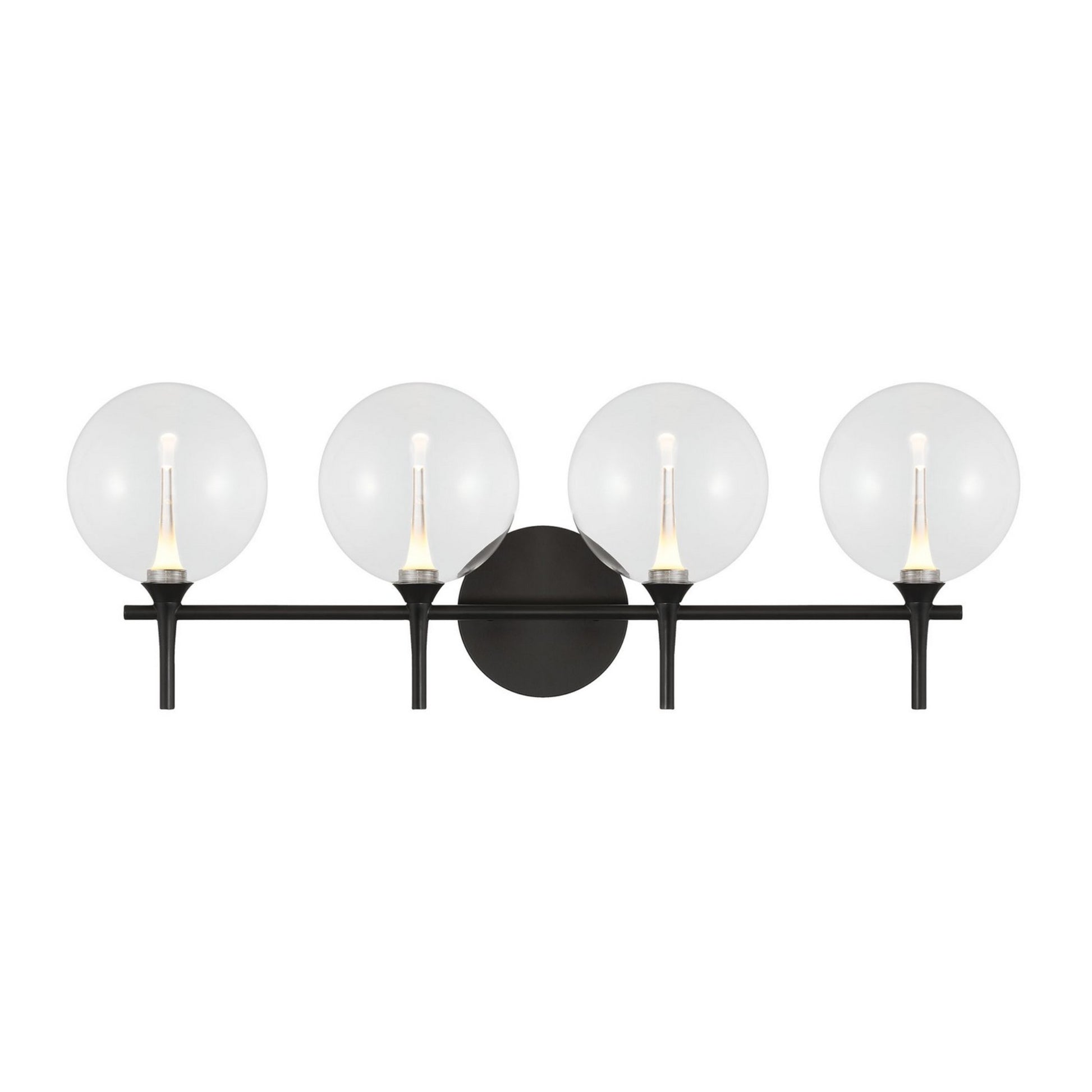 Iissa 4-Light 30" LED Vanity, Black Finish with Clear Glass - Bees Lighting
