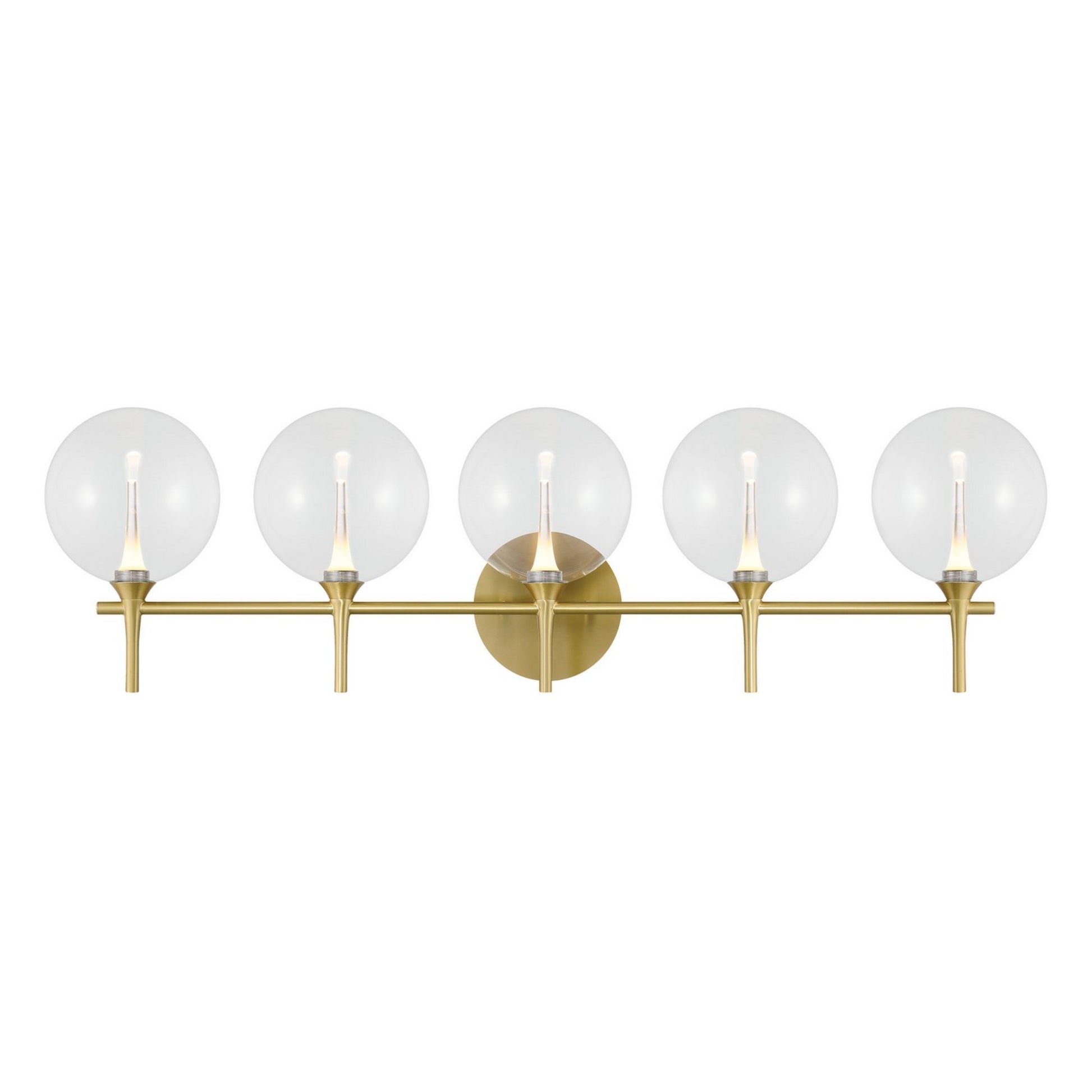 Iissa 5-Light 35" LED Vanity, Gold Finish with Clear Glass - Bees Lighting