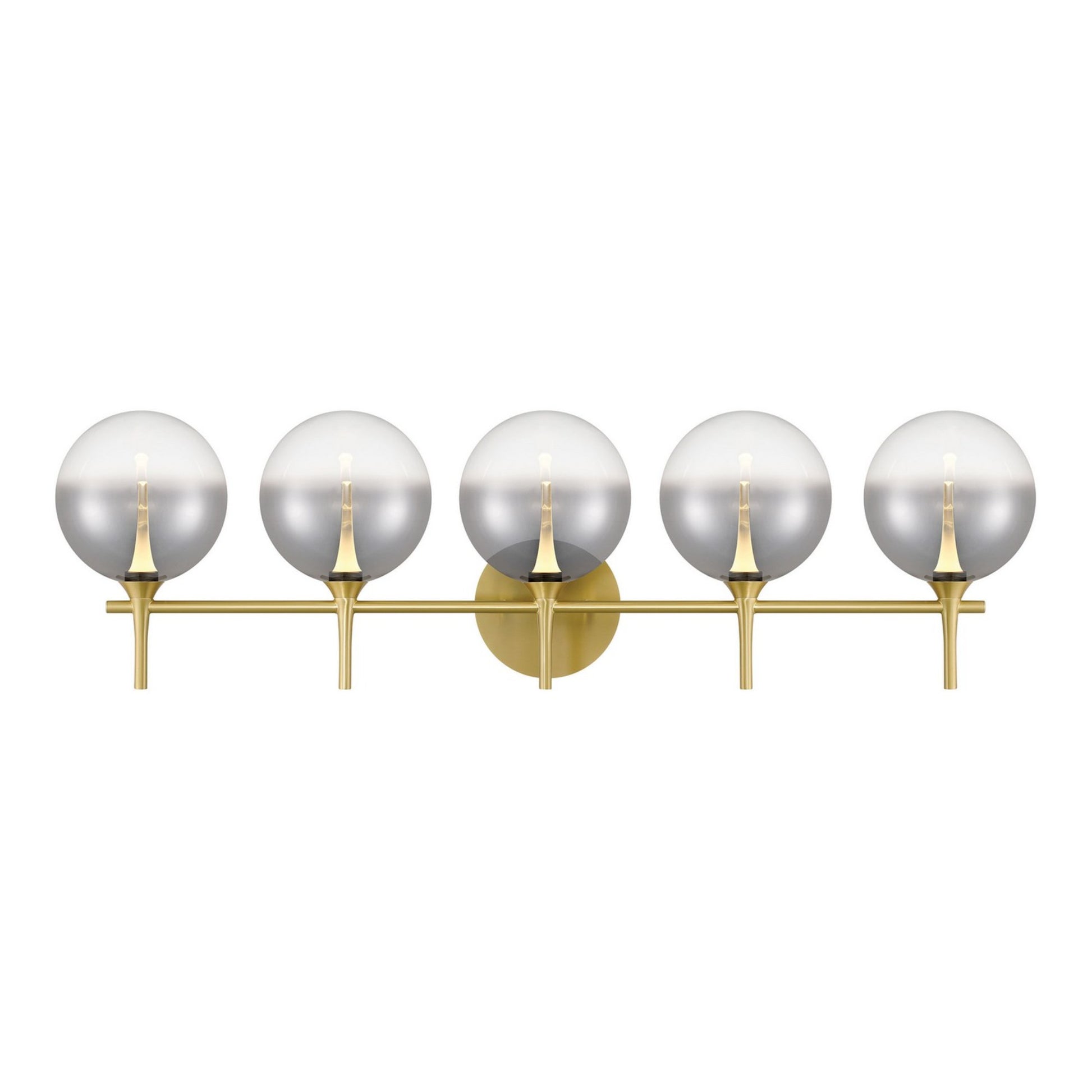 Iissa 5-Light 35" LED Vanity, Gold Finish with Smoked Glass - Bees Lighting