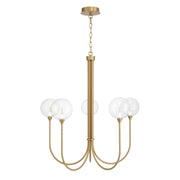 Iissa 5-Light 34" LED Chandelier, Gold Finish with Clear Glass - Bees Lighting