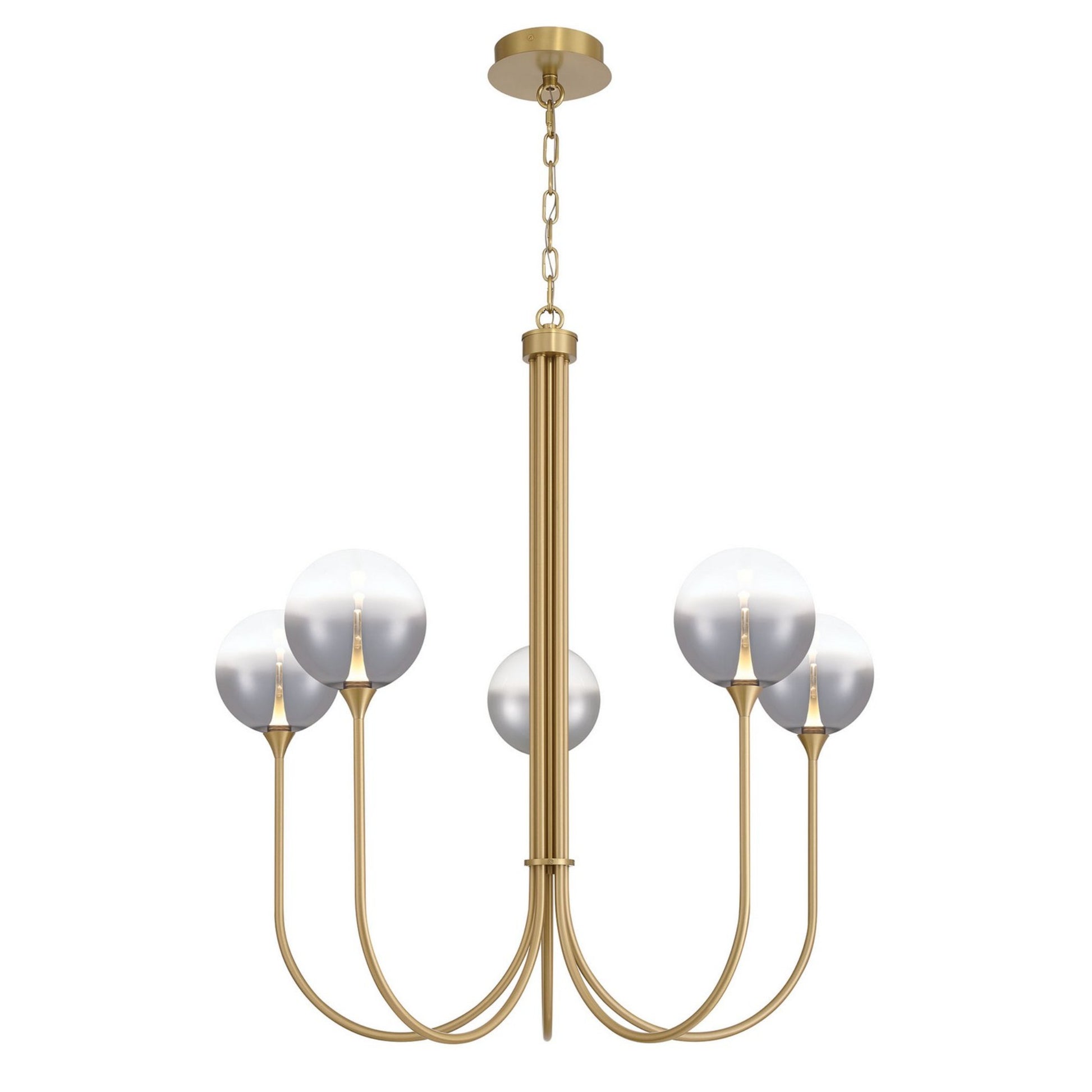 Iissa 5-Light 34" LED Chandelier, Gold Finish with Smoked Glass - Bees Lighting