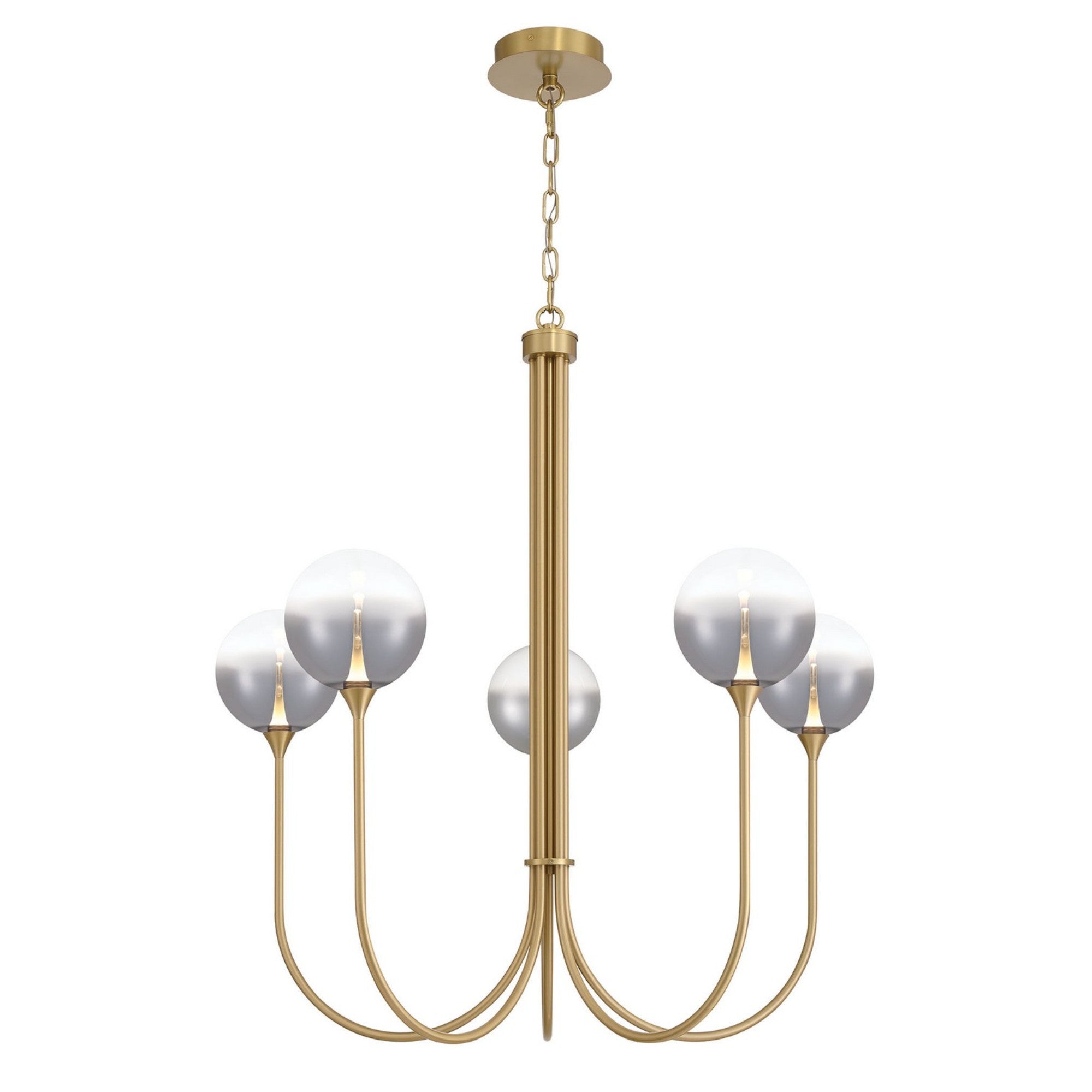 Iissa 5-Light 34" LED Chandelier, Gold Finish with Smoked Glass - Bees Lighting