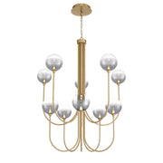 Iissa 10-Light 40" LED Grand Chandelier, Gold Finish with Smoked Glass - Bees Lighting