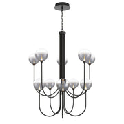 Iissa 10-Light 40" LED Grand Chandelier, Black Finish with Smoked Glass - Bees Lighting