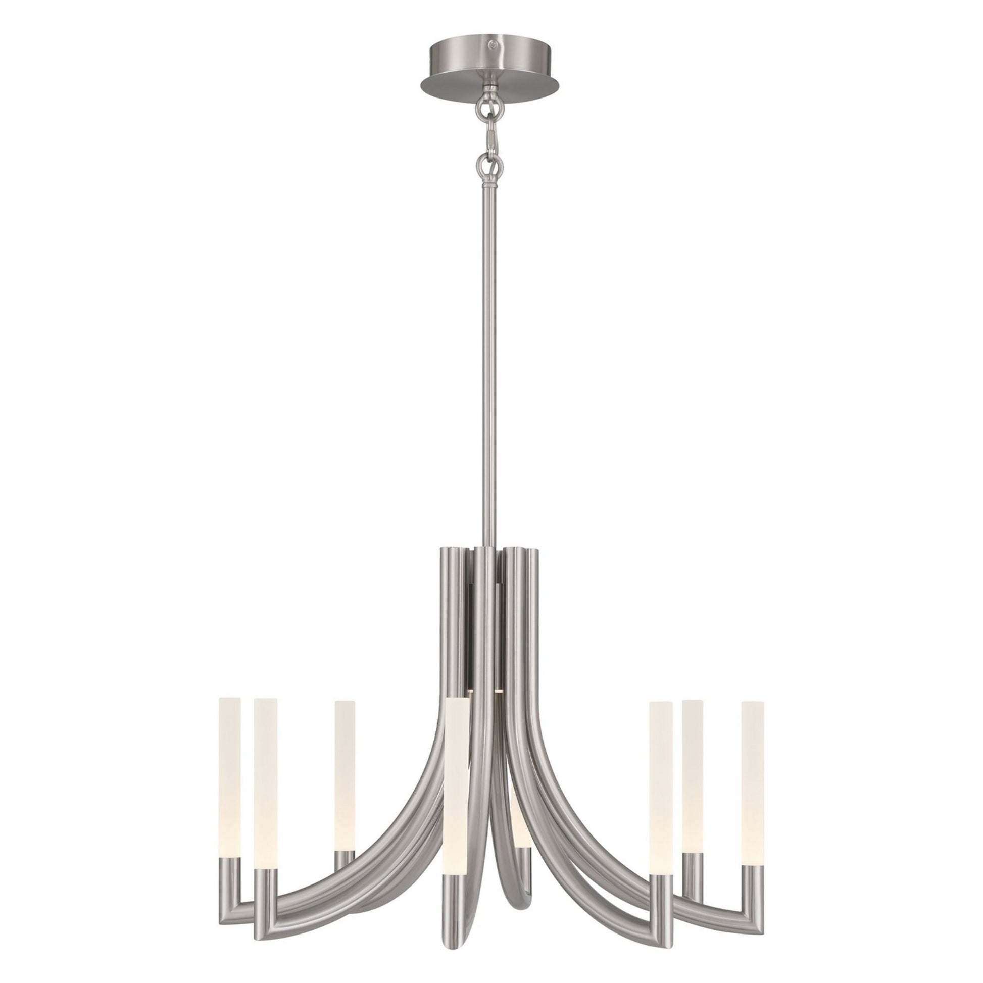 Olette 8-Light 24" LED Chandelier, Brushed Nickel Finish - Bees Lighting