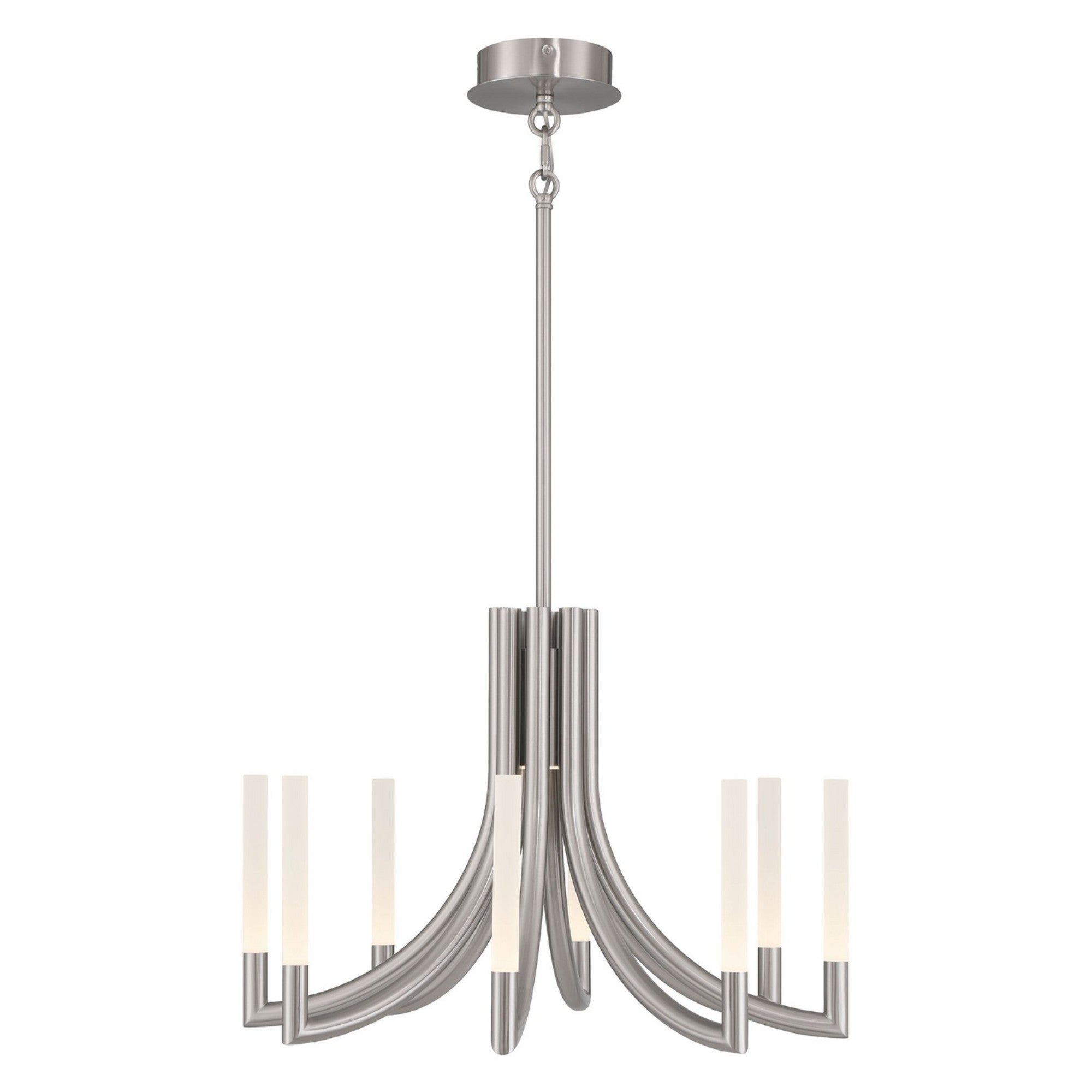 Olette 8-Light 24" LED Chandelier, Brushed Nickel Finish - Bees Lighting