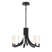 Olette 8-Light 24" LED Chandelier, Black Finish - Bees Lighting