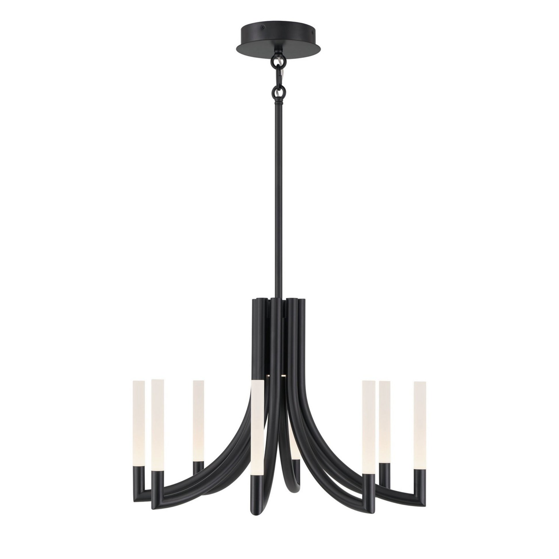 Olette 8-Light 24" LED Chandelier, Black Finish - Bees Lighting