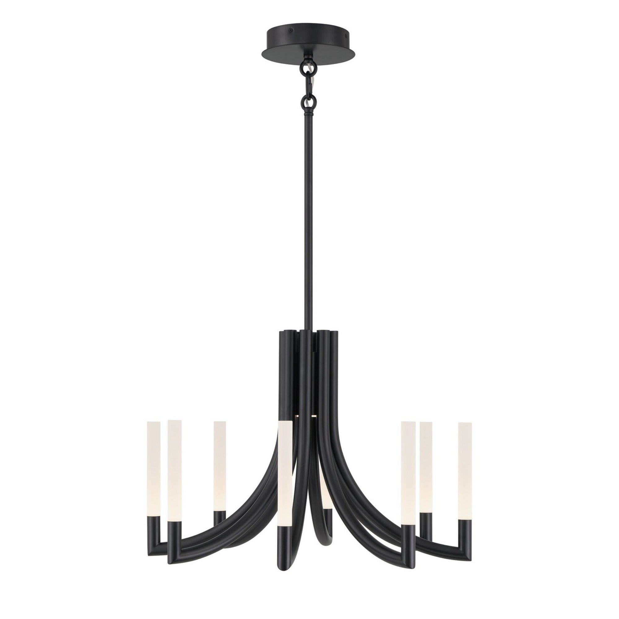 Olette 8-Light 24" LED Chandelier, Black Finish - Bees Lighting