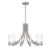 Olette 12-Light 36" LED Chandelier, Brushed Nickel Finish - Bees Lighting