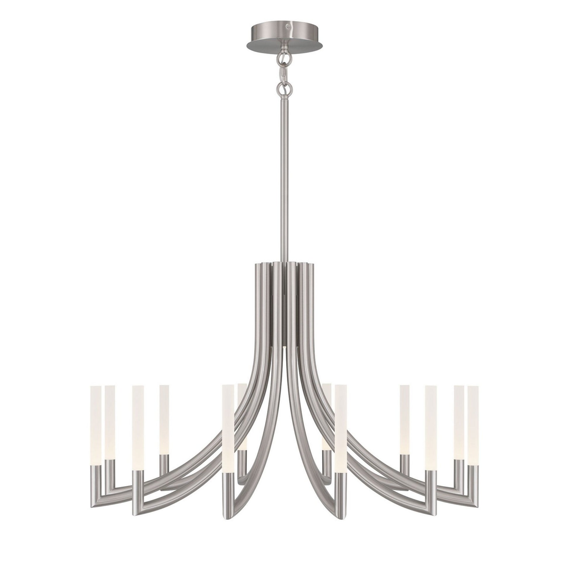Olette 12-Light 36" LED Chandelier, Brushed Nickel Finish - Bees Lighting