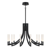 Olette 12-Light 36" LED Chandelier, Black Finish - Bees Lighting
