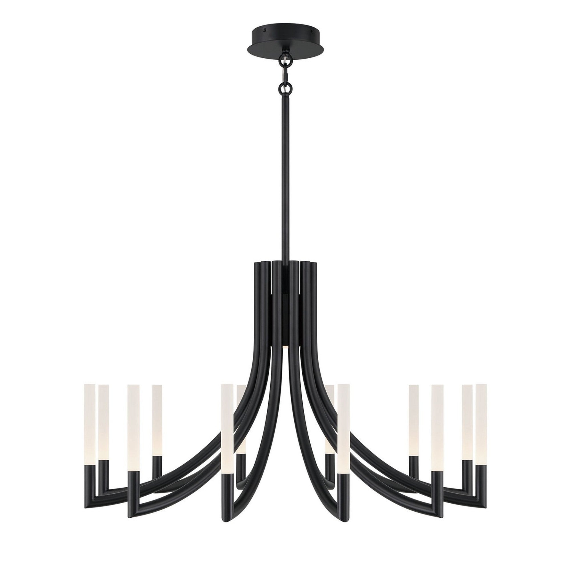 Olette 12-Light 36" LED Chandelier, Black Finish - Bees Lighting