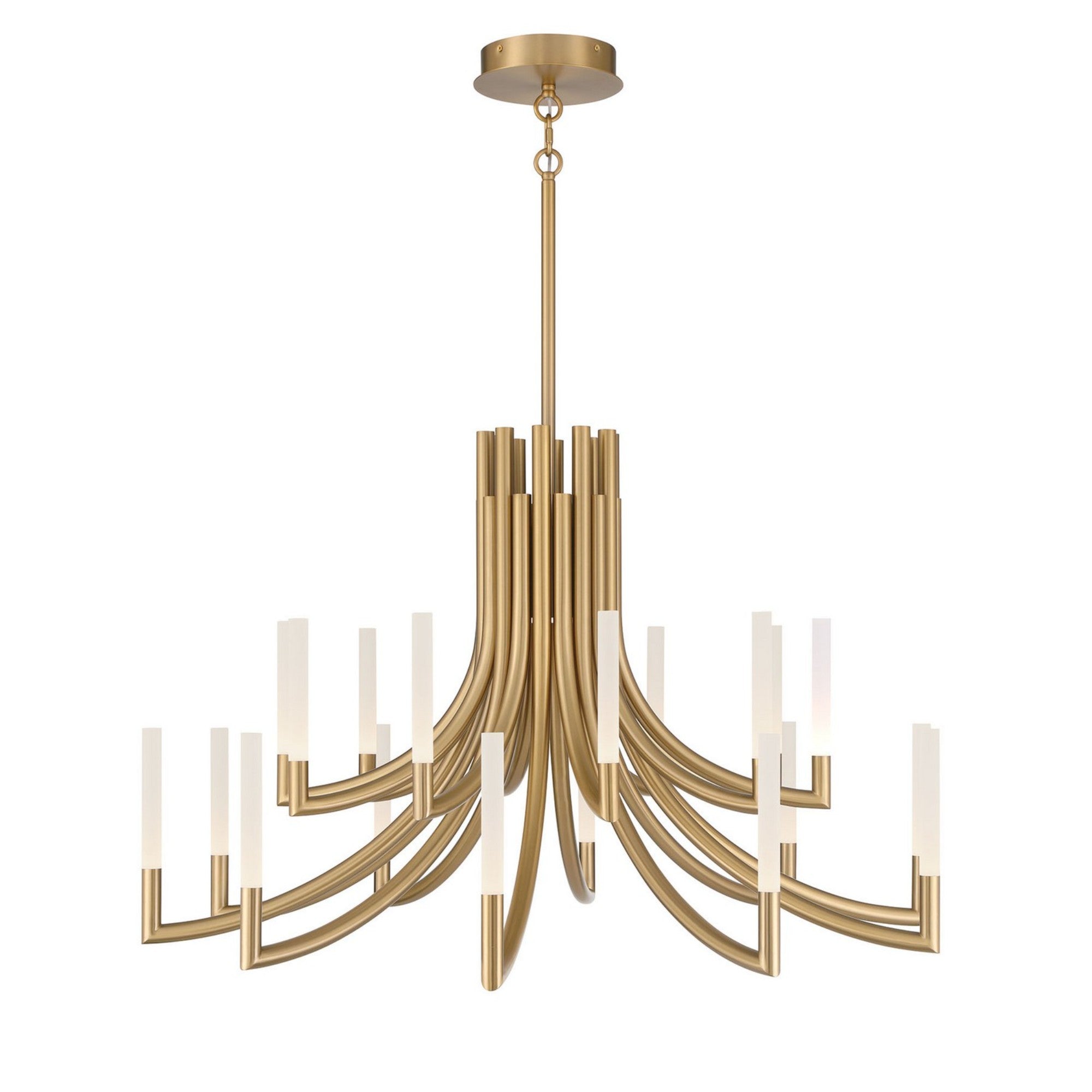 Olette 2-Tiers 20-Light 42" LED Grand Chandelier, Gold Finish - Bees Lighting