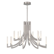 Olette 2-Tiers 20-Light 42" LED Grand Chandelier, Brushed Nickel Finish - Bees Lighting