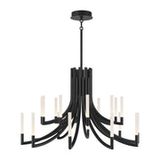 Olette 2-Tiers 20-Light 42" LED Grand Chandelier, Black Finish - Bees Lighting